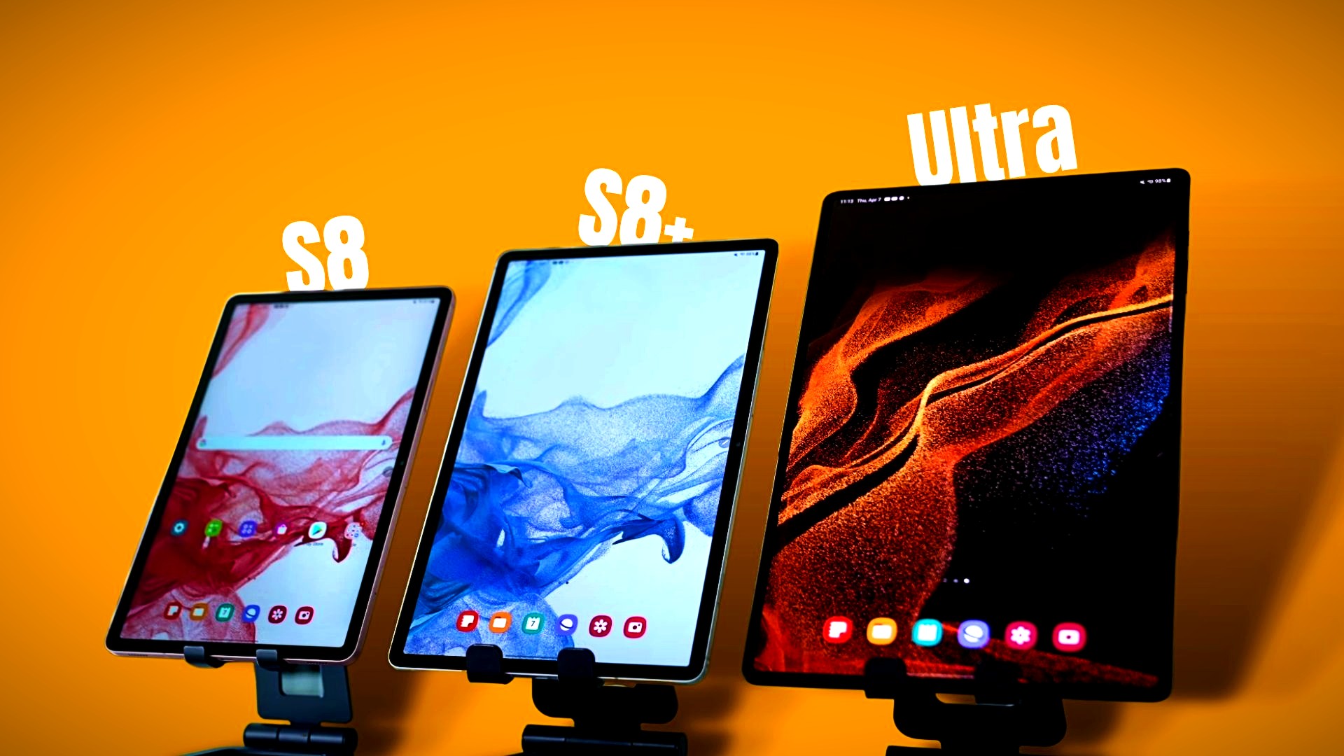 Display Galaxy Tab S8 vs Tab S8+ vs Tab S8 Ultra