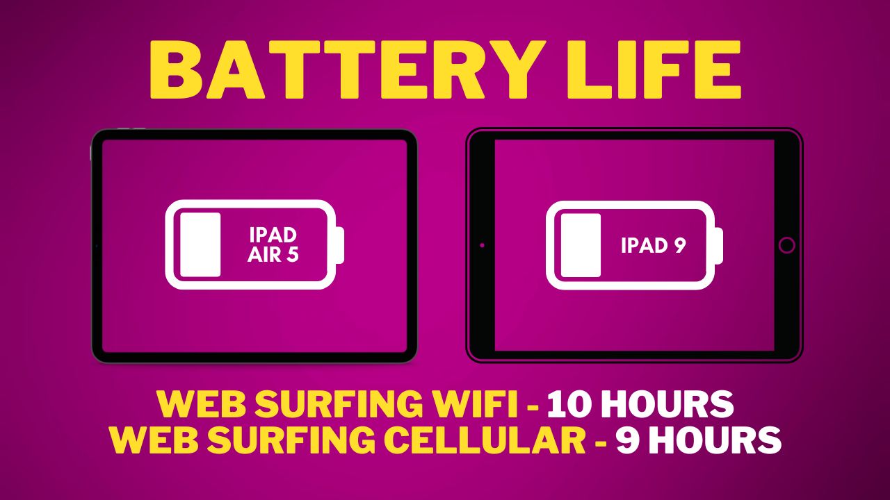 iPad Air 5 vs iPad 9 Battery Life
