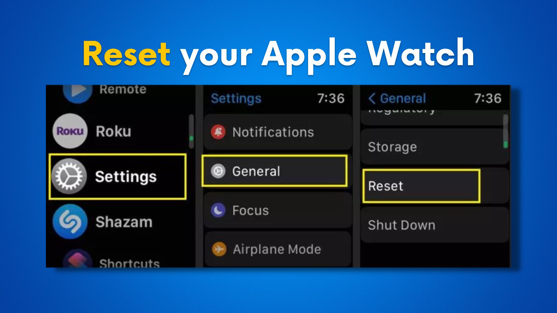 Reset your Apple Watch