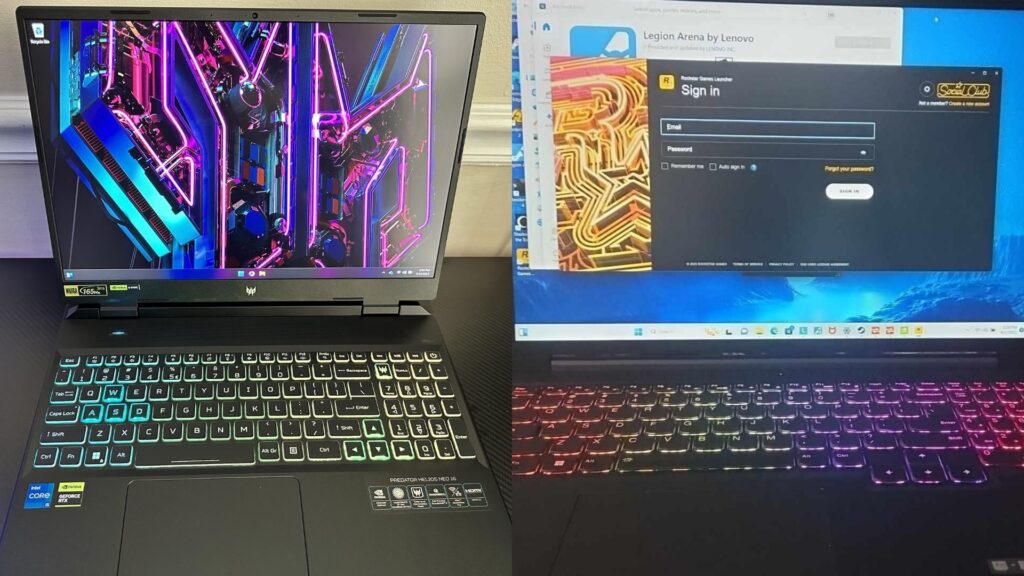 Acer Predator Helios Neo 16 vs Lenovo Legion Slim 5 Keyboard & Trackpad