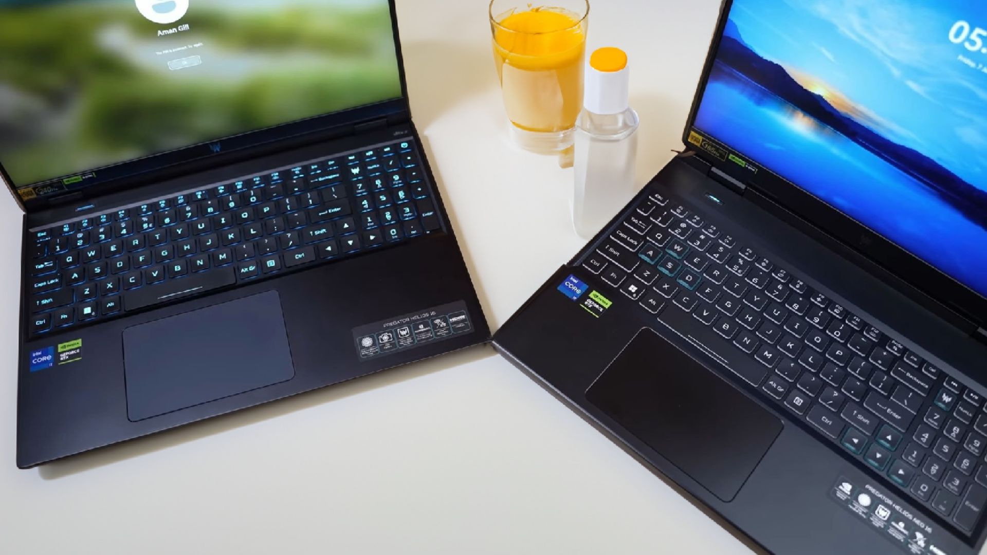 Acer Predator Helios 16 vs Neo 16 Keyboard and Trackpad
