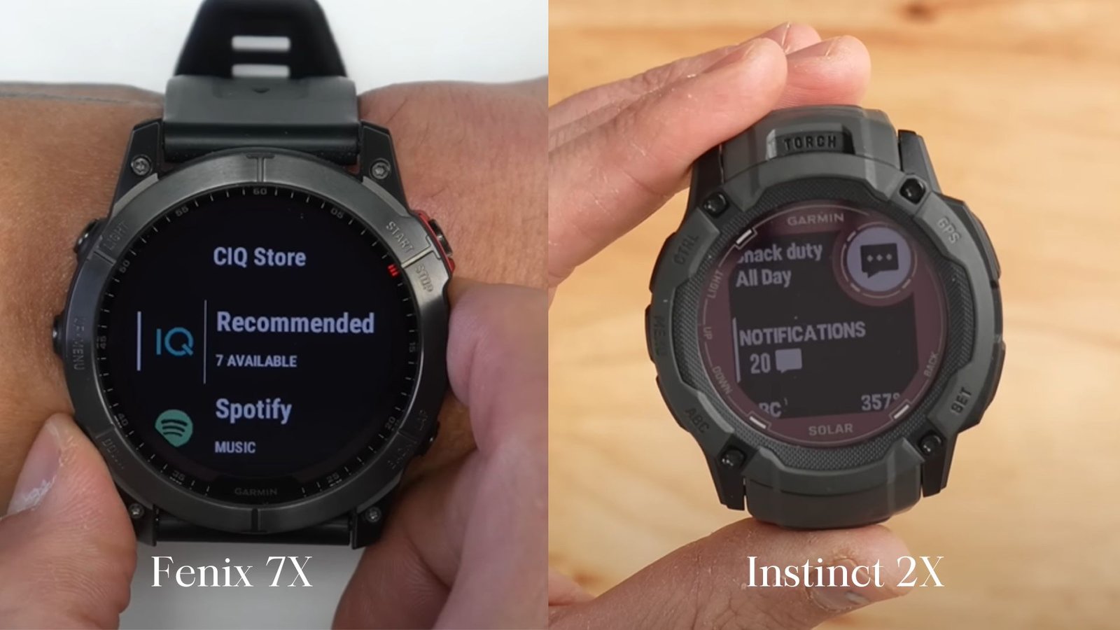 Fenix 7X vs Instinct 2X Smart features