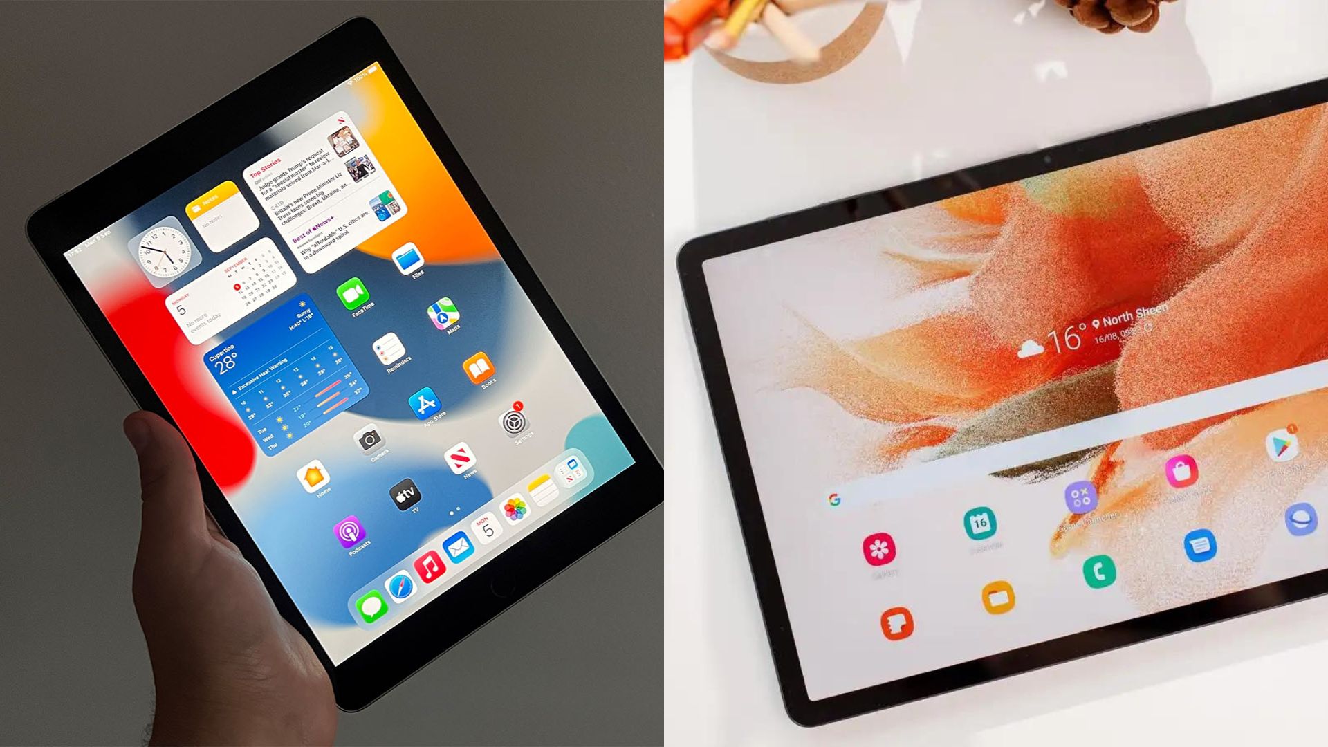 iPad 9 vs Galaxy Tab S7 FE Display